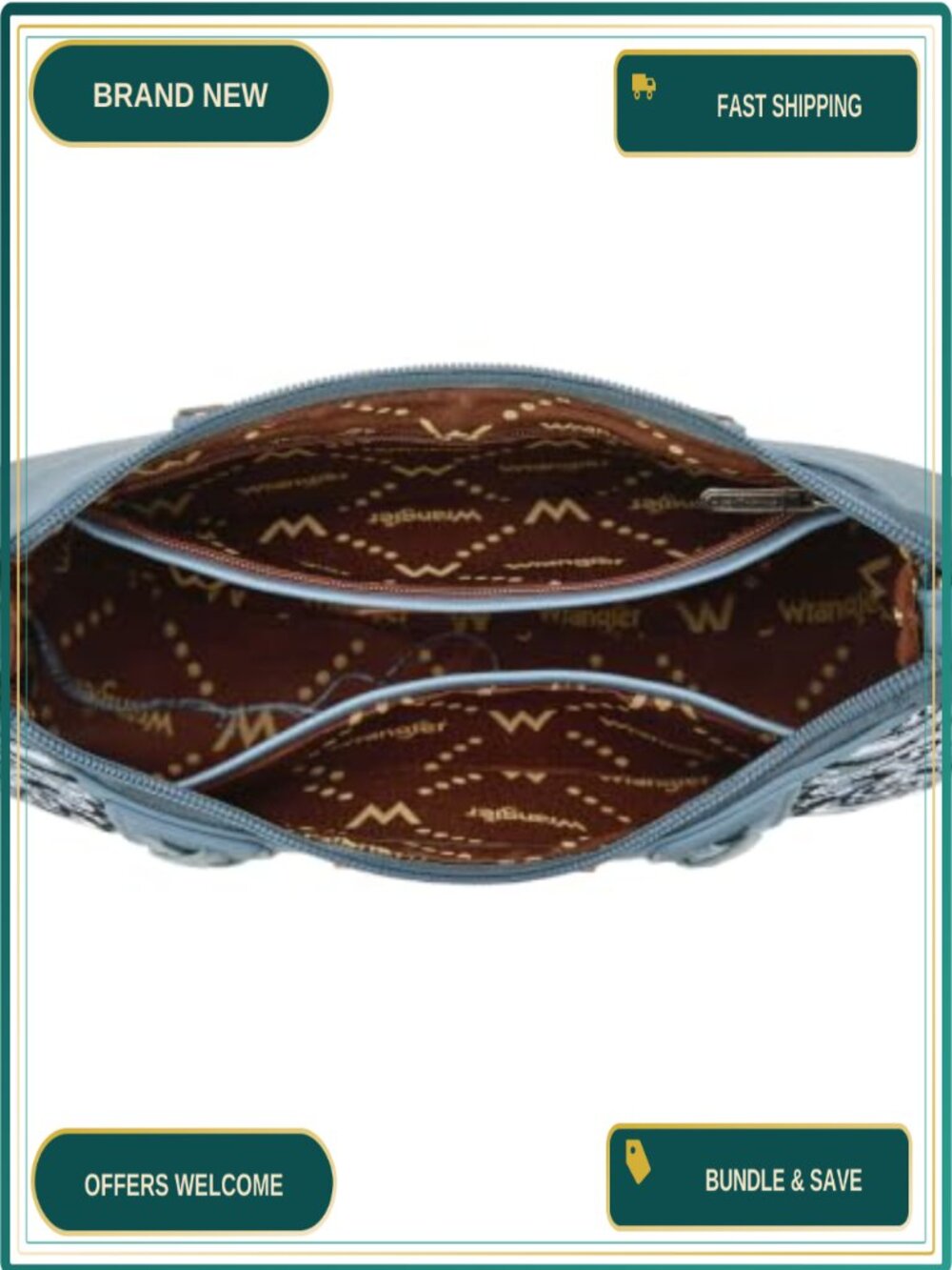 Western Paisley Hobo Shoulder Bag Bandana Handle Crossbody - Picture 4 of 6